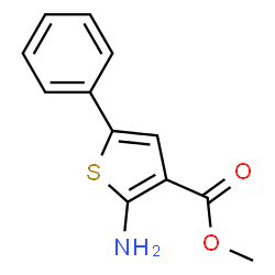 ChemSpider 2D Image | Methyl 2-amino-5-phenyl-3-thiophenecarboxylate | C12H11NO2S