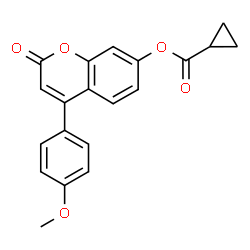 ChemSpider 2D Image | 4-(4-Methoxyphenyl)-2-oxo-2H-chromen-7-yl cyclopropanecarboxylate | C20H16O5