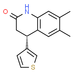 ChemSpider 2D Image | (4R)-6,7-Dimethyl-4-(3-thienyl)-3,4-dihydro-2(1H)-quinolinone | C15H15NOS