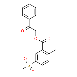ChemSpider 2D Image | 2-Oxo-2-phenylethyl 2-methyl-5-(methylsulfonyl)benzoate | C17H16O5S