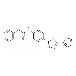 ChemSpider 2D Image | N-{4-[5-(2-Furyl)-1,3,4-oxadiazol-2-yl]phenyl}-2-phenylacetamide | C20H15N3O3