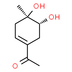 ChemSpider 2D Image | 1-[(4R,5R)-4,5-Dihydroxy-4-methyl-1-cyclohexen-1-yl]ethanone | C9H14O3