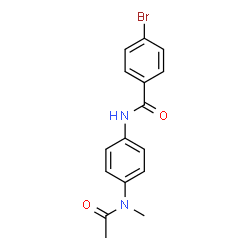 ChemSpider 2D Image | N-{4-[Acetyl(methyl)amino]phenyl}-4-bromobenzamide | C16H15BrN2O2
