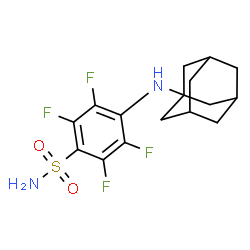 ChemSpider 2D Image | 4-[(3s,5s,7s)-Adamantan-1-ylamino]-2,3,5,6-tetrafluorobenzenesulfonamide | C16H18F4N2O2S