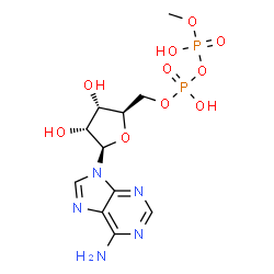 ChemSpider 2D Image | 5'-O-(Hydroxy{[hydroxy(methoxy)phosphoryl]oxy}phosphoryl)adenosine | C11H17N5O10P2