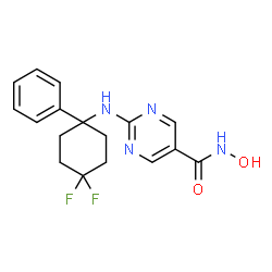 ChemSpider 2D Image | 2-[(4,4-Difluoro-1-phenylcyclohexyl)amino]-N-hydroxy-5-pyrimidinecarboxamide | C17H18F2N4O2