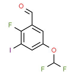 ChemSpider 2D Image | 5-(Difluoromethoxy)-2-fluoro-3-iodobenzaldehyde | C8H4F3IO2