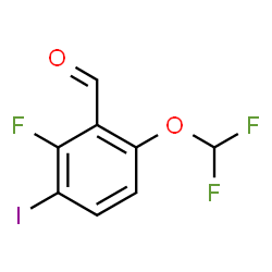 ChemSpider 2D Image | 6-(Difluoromethoxy)-2-fluoro-3-iodobenzaldehyde | C8H4F3IO2