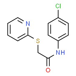 ChemSpider 2D Image | N-(4-chlorophenyl)-2-(2-pyridinylthio)acetamide | C13H11ClN2OS