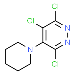 ChemSpider 2D Image | 3,4,6-Trichloro-5-(1-piperidinyl)pyridazine | C9H10Cl3N3