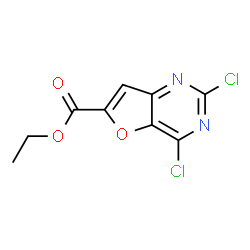 ChemSpider 2D Image | Ethyl 2,4-dichlorofuro[3,2-d]pyrimidine-6-carboxylate | C9H6Cl2N2O3