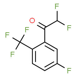 ChemSpider 2D Image | 2,2-Difluoro-1-[5-fluoro-2-(trifluoromethyl)phenyl]ethanone | C9H4F6O
