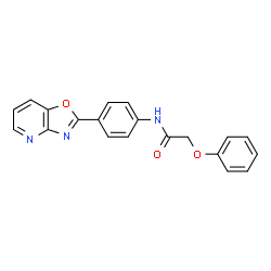 ChemSpider 2D Image | N-(4-{[1,3]oxazolo[4,5-b]pyridin-2-yl}phenyl)-2-phenoxyacetamide | C20H15N3O3
