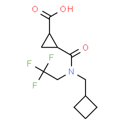 ChemSpider 2D Image | 2-[(Cyclobutylmethyl)(2,2,2-trifluoroethyl)carbamoyl]cyclopropanecarboxylic acid | C12H16F3NO3
