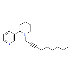 ChemSpider 2D Image | 3-[1-(2-Nonyn-1-yl)-2-piperidinyl]pyridine | C19H28N2