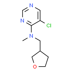 ChemSpider 2D Image | 5-Chloro-N-methyl-N-(tetrahydro-3-furanylmethyl)-4-pyrimidinamine | C10H14ClN3O