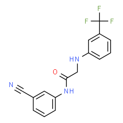 ChemSpider 2D Image | N-(3-Cyanophenyl)-N~2~-[3-(trifluoromethyl)phenyl]glycinamide | C16H12F3N3O