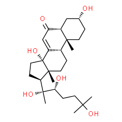 ChemSpider 2D Image | (3alpha,5beta,9beta,22R)-3,14,20,22,25-Pentahydroxycholest-7-en-6-one | C27H44O6