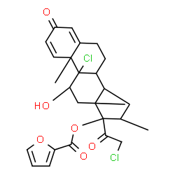 ChemSpider 2D Image | (8alpha,9beta,10alpha,11beta,16beta)-9,21-Dichloro-11-hydroxy-16-methyl-3,20-dioxopregna-1,4-dien-17-yl 2-furoate | C27H30Cl2O6