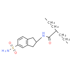 ChemSpider 2D Image | 2-Propyl-N-[(2S)-5-sulfamoyl-2,3-dihydro-1H-inden-2-yl]pentanamide | C17H26N2O3S