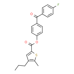 ChemSpider 2D Image | 4-(4-Fluorobenzoyl)phenyl 5-methyl-4-propyl-2-thiophenecarboxylate | C22H19FO3S