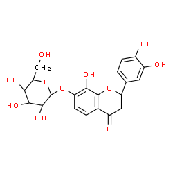 ChemSpider 2D Image | (2S)-2-(3,4-Dihydroxyphenyl)-8-hydroxy-4-oxo-3,4-dihydro-2H-chromen-7-yl alpha-L-galactopyranoside | C21H22O11