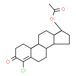 ChemSpider 2D Image | (8alpha,9beta,10alpha,13alpha,14beta,17alpha)-4-Chloro-3-oxoandrost-4-en-17-yl acetate | C21H29ClO3