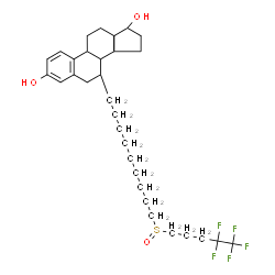 ChemSpider 2D Image | (7alpha,8alpha,14beta,17alpha)-7-{9-[(R)-(4,4,5,5,5-Pentafluoropentyl)sulfinyl]nonyl}estra-1,3,5(10)-triene-3,17-diol | C32H47F5O3S