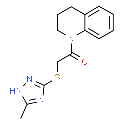 ChemSpider 2D Image | ethanone, 1-(3,4-dihydro-1(2H)-quinolinyl)-2-[(5-methyl-4H-1,2,4-triazol-3-yl)thio]- | C14H16N4OS
