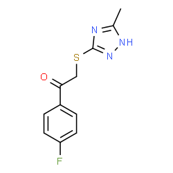 ChemSpider 2D Image | 1-(4-Fluorophenyl)-2-[(5-methyl-1H-1,2,4-triazol-3-yl)sulfanyl]ethanone | C11H10FN3OS