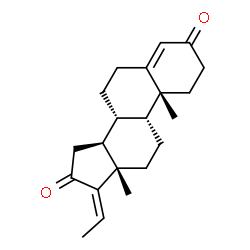 ChemSpider 2D Image | (9beta,17Z)-Pregna-4,17-diene-3,16-dione | C21H28O2