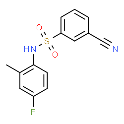 ChemSpider 2D Image | 3-Cyano-N-(4-fluoro-2-methylphenyl)benzenesulfonamide | C14H11FN2O2S