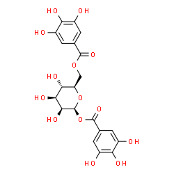 ChemSpider 2D Image | 1,6-Bis-O-(3,4,5-trihydroxybenzoyl)-beta-D-mannopyranose | C20H20O14