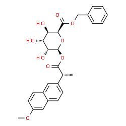 ChemSpider 2D Image | Benzyl 1-O-[(2R)-2-(6-methoxy-2-naphthyl)propanoyl]-beta-D-gulopyranuronate | C27H28O9