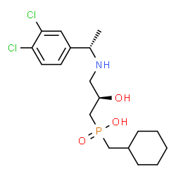 ChemSpider 2D Image | (Cyclohexylmethyl)[(2R)-3-{[(1S)-1-(3,4-dichlorophenyl)ethyl]ammonio}-2-hydroxypropyl]phosphinate | C18H28Cl2NO3P
