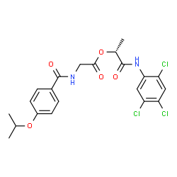 ChemSpider 2D Image | (2R)-1-Oxo-1-[(2,4,5-trichlorophenyl)amino]-2-propanyl N-(4-isopropoxybenzoyl)glycinate | C21H21Cl3N2O5