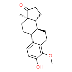 ChemSpider 2D Image | (8alpha,14beta)-3-Hydroxy-4-methoxyestra-1,3,5(10)-trien-17-one | C19H24O3
