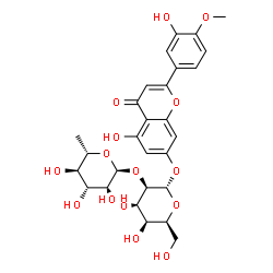 ChemSpider 2D Image | 5-Hydroxy-2-(3-hydroxy-4-methoxyphenyl)-4-oxo-4H-chromen-7-yl 2-O-(6-deoxy-alpha-L-mannopyranosyl)-alpha-L-talopyranoside | C28H32O15