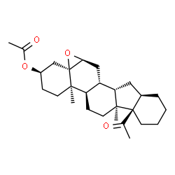 ChemSpider 2D Image | (1aR,3R,5aR,5bR,7aS,7bR,11aR,12aS,12bR,13aS)-7b-Acetyl-5a,7a-dimethylicosahydroindeno[2',1':1,2]phenanthro[8a,9-b]oxiren-3-yl acetate | C27H40O4