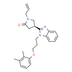 ChemSpider 2D Image | (4S)-1-Allyl-4-{1-[3-(2,3-dimethylphenoxy)propyl]-1H-benzimidazol-2-yl}-2-pyrrolidinone | C25H29N3O2