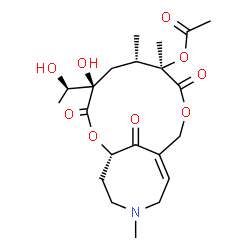 ChemSpider 2D Image | (1S,4R,6S,7R,11Z)-4-Hydroxy-4-[(1R)-1-hydroxyethyl]-6,7,14-trimethyl-3,8,17-trioxo-2,9-dioxa-14-azabicyclo[9.5.1]heptadec-11-en-7-yl acetate | C21H31NO9