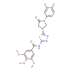 ChemSpider 2D Image | N-{5-[(3R)-1-(3,4-Dimethylphenyl)-5-oxo-3-pyrrolidinyl]-1,3,4-thiadiazol-2-yl}-3,4,5-trimethoxybenzamide | C24H26N4O5S