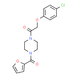ChemSpider 2D Image | 2-(4-Chlorophenoxy)-1-[4-(2-furoyl)-1-piperazinyl]ethanone | C17H17ClN2O4