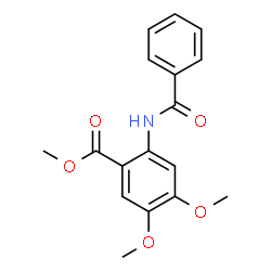 ChemSpider 2D Image | Methyl 2-(benzoylamino)-4,5-dimethoxybenzoate | C17H17NO5