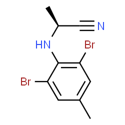 ChemSpider 2D Image | (2S)-2-[(2,6-Dibromo-4-methylphenyl)amino]propanenitrile | C10H10Br2N2
