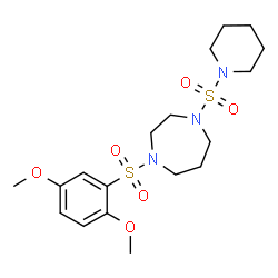 ChemSpider 2D Image | 1-[(2,5-Dimethoxyphenyl)sulfonyl]-4-(1-piperidinylsulfonyl)-1,4-diazepane | C18H29N3O6S2