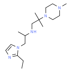 ChemSpider 2D Image | N-[1-(2-Ethyl-1H-imidazol-1-yl)-2-propanyl]-2-methyl-2-(4-methyl-1-piperazinyl)-1-propanamine | C17H33N5