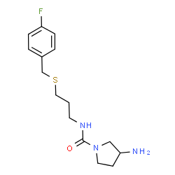 ChemSpider 2D Image | 3-Amino-N-{3-[(4-fluorobenzyl)sulfanyl]propyl}-1-pyrrolidinecarboxamide | C15H22FN3OS