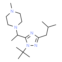 ChemSpider 2D Image | 1-{1-[3-Isobutyl-1-(2-methyl-2-propanyl)-1H-1,2,4-triazol-5-yl]ethyl}-4-methylpiperazine | C17H33N5