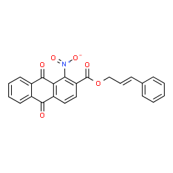 ChemSpider 2D Image | (2E)-3-Phenyl-2-propen-1-yl 1-nitro-9,10-dioxo-9,10-dihydro-2-anthracenecarboxylate | C24H15NO6